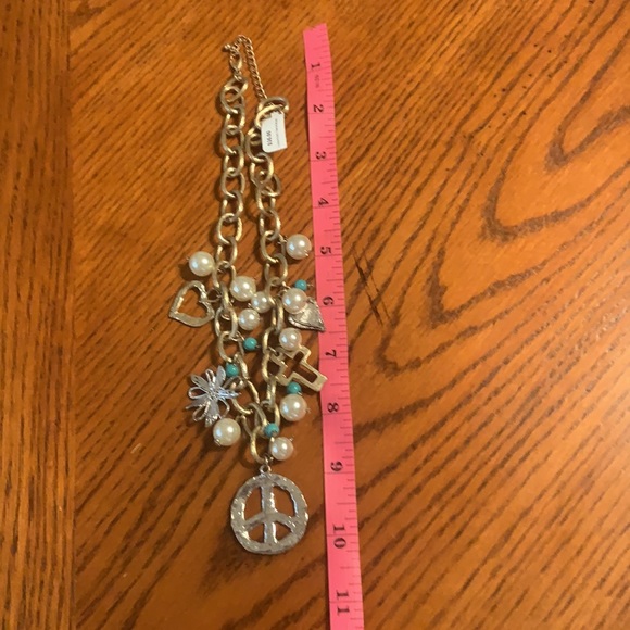 Not for sale Gold&Silver Tone FUN Peace Sign Charm Necklace - Picture 13 of 15